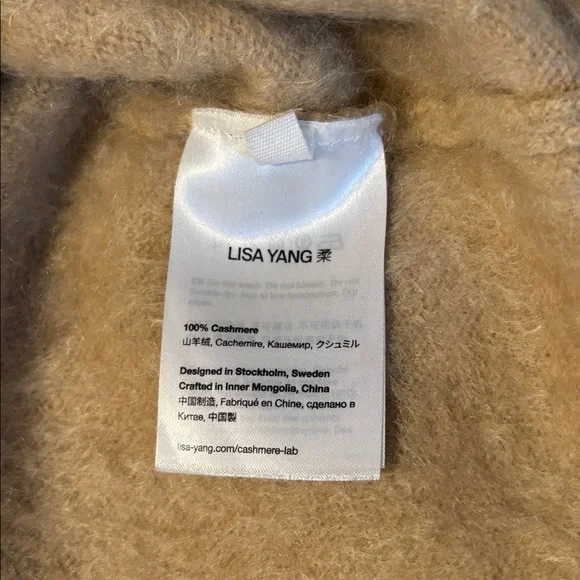 LISA YANG Natalia Latte brushed cashmere sweater sz 1 - Picture 3 of 7